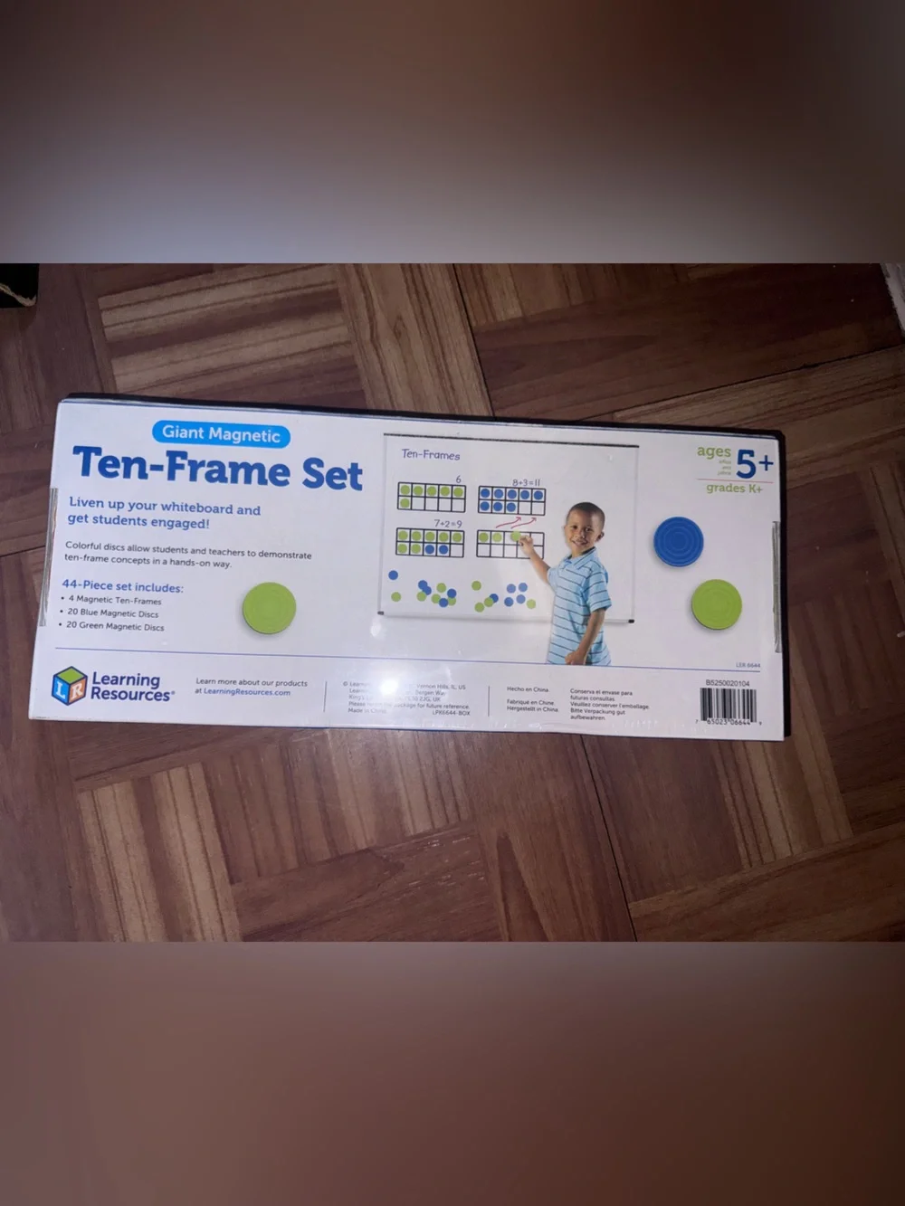 Learning Resources Giant Magnetic Ten-Frame Set 44 Pieces Ages 5+ Math